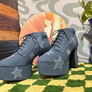 Shoot for the stars denim platform oxfords!